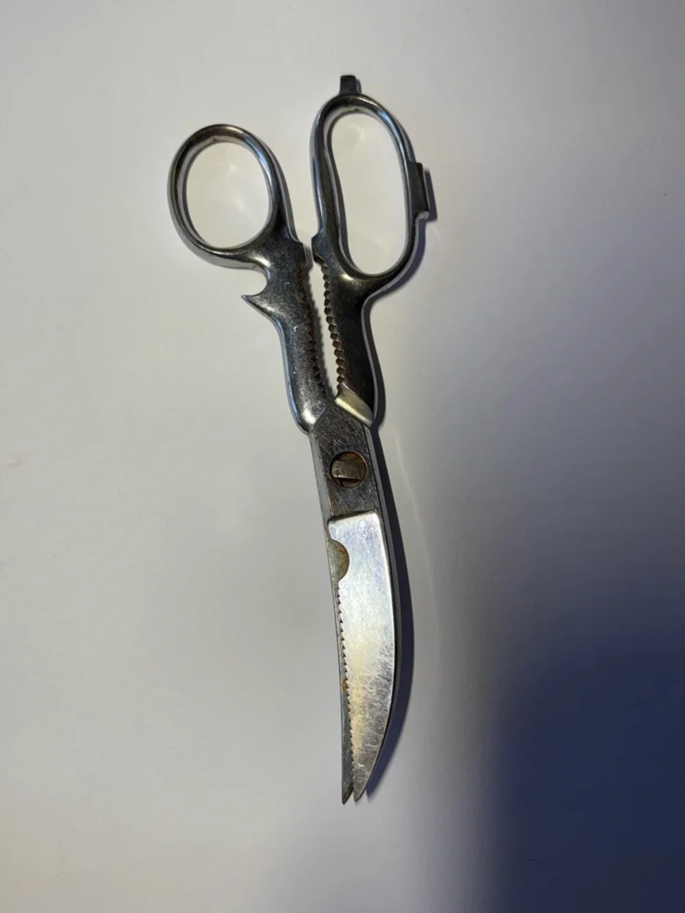 Vintage Silver-Tone Kitchen Scissors and Teaspoons Set - Silver